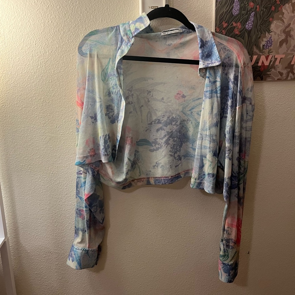 Urban Outfitters Long Sleeve Sheer Top
